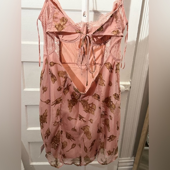 ASOS Pink and Brown Floral Backless Dress - Picture 4 of 6